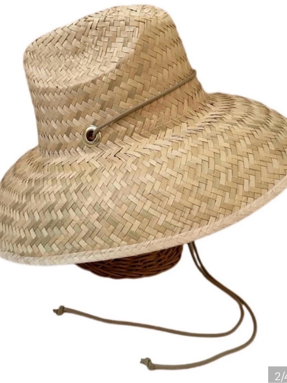 Sarah Bray Begonia Hat w/Khaki and Pink Cord - Picture 2 of 4